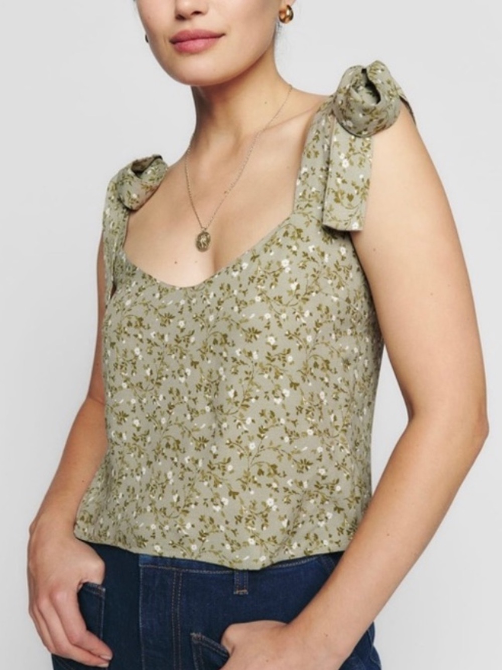 Reformation Embry Top in Juniper